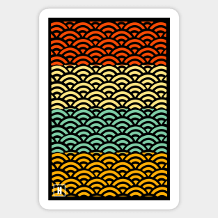 Retro Japanese Clouds Pattern RE:COLOR 09 Sticker